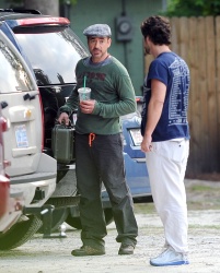 Robert Downey Jr. - leaving a Starbucks and heading to the set of 'Iron Man 3' in Wilmington on May 30, 2012 - 11xHQ D12KyjDP
