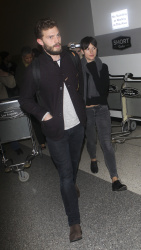 Jamie Dornan - Spotted at at LAX Airport with his wife, Amelia Warner - January 13, 2015 - 69xHQ VW72w40T